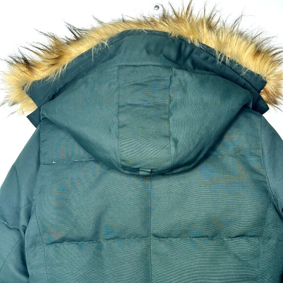 Bluenotes Womens Winter Parka Jacket Down Filled Faux Fur Hood Green Small - Picture 5 of 13
